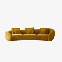 Golden Chenille Fabric Modulaarinen poikkipintainen sohva olohuoneen sisähuonekalusarjoihin