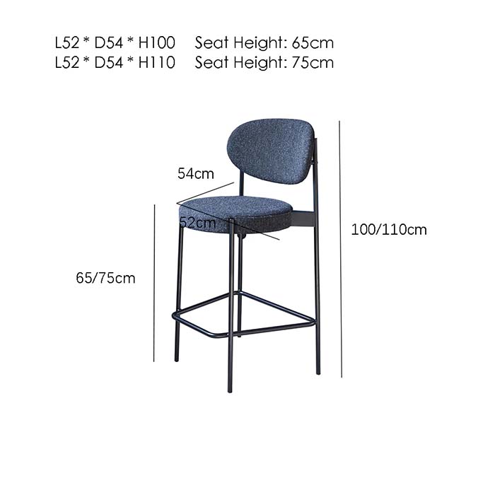 Moderni High Barstool & Counter Stool käsivarreton selkänojallinen baarituoli 