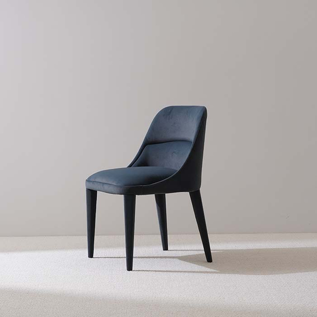 Moderni Blue Velvet pehmustettu ruokapöydän tuoli