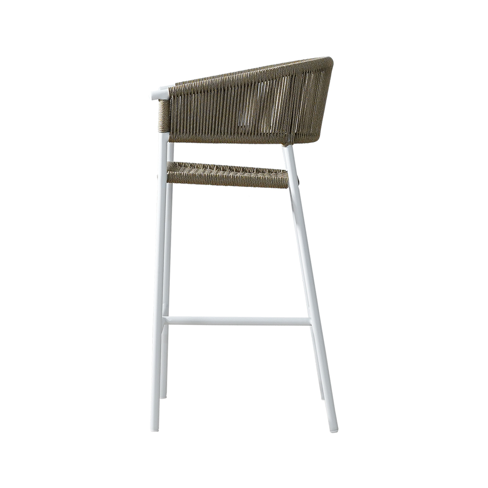 White Weave Metal Barstools Outdoor Chair Keittiökalusteet