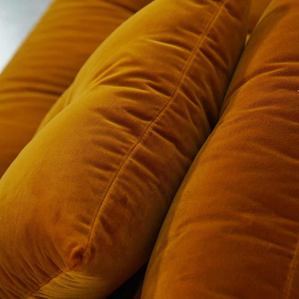 Moderni Orange Velvet Loveseat sohva 3 istuttava olohuoneen kalusteet