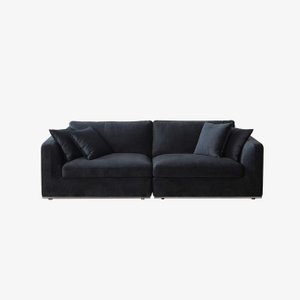 Moderni Black Velvet verhoiltu 3 istuttava olohuoneen sohva