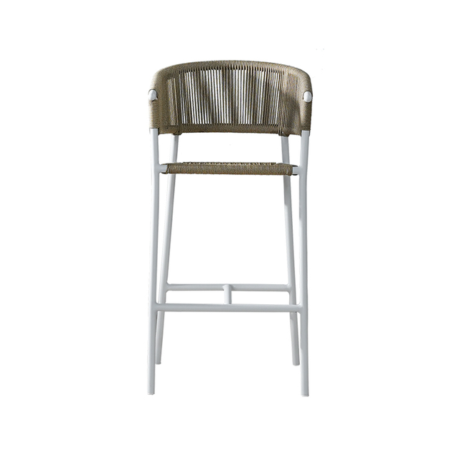 White Weave Metal Barstools Outdoor Chair Keittiökalusteet