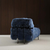 Ylellinen Blue Wool Accent Chair Yksinkertainen nojatuoli metallirungolla