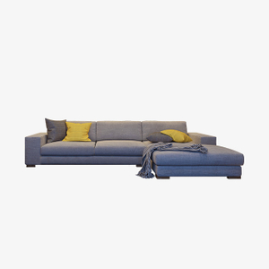 Minimalistinen yhdistelmä olohuoneen sohva