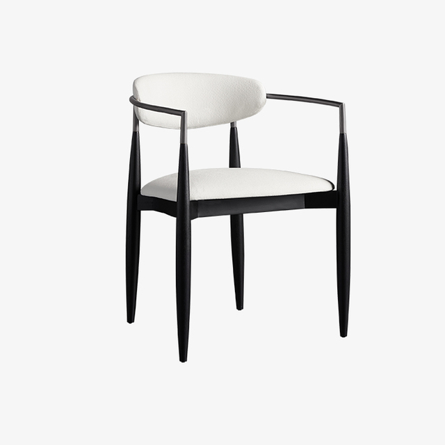 Modernit valkoiset metalliset ruokasalin tuolit käsivarsilla