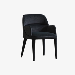 Moderni minimalistinen Black Velvet -pehmustettu selkänojallinen ruokapöydän nojatuoli