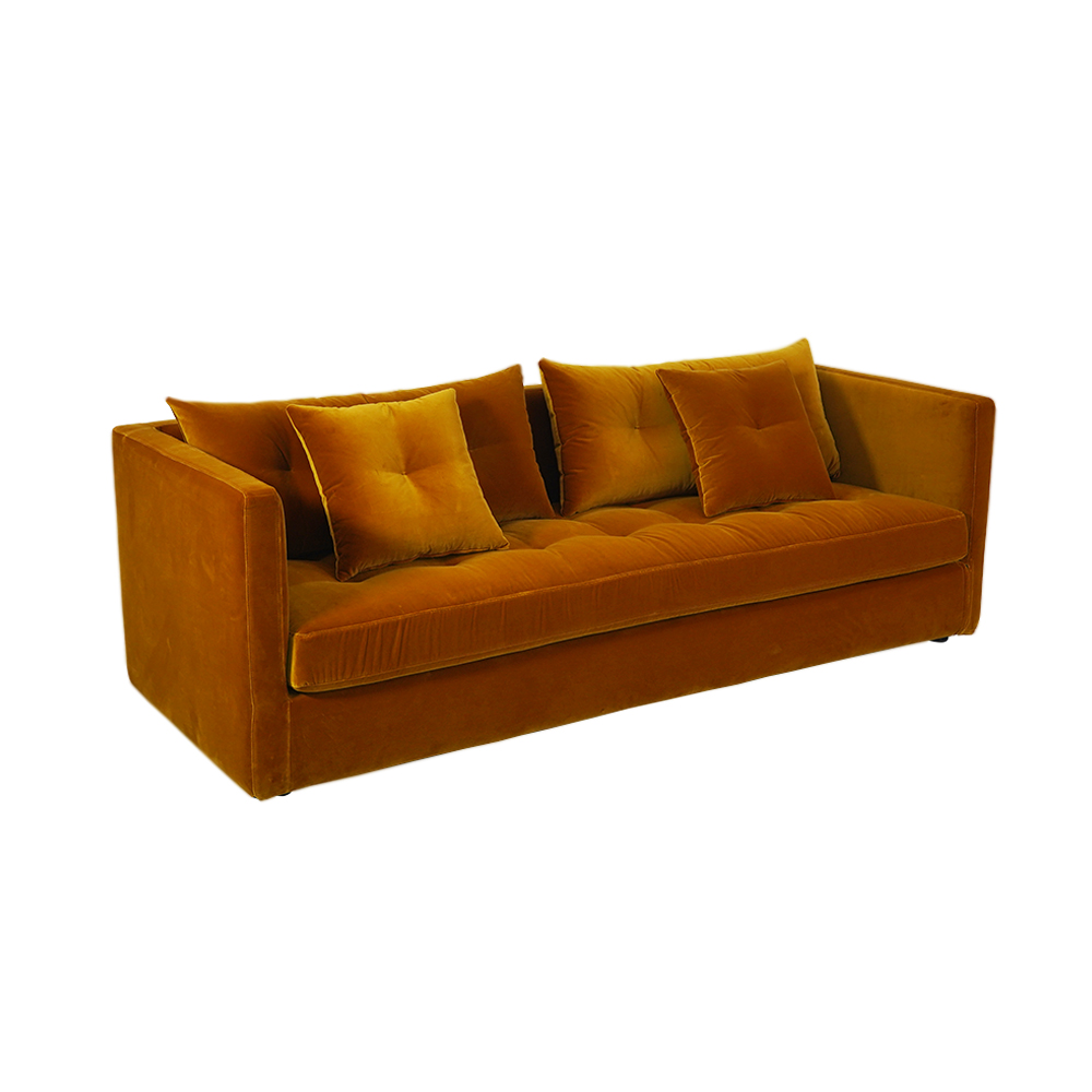 Moderni Orange Velvet Loveseat sohva 3 istuttava olohuoneen kalusteet