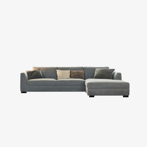 Ylellinen harmaa poikkipintainen sohva