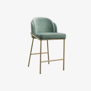 Minimalistinen Velvet Leather Metal Barstools Keittiön ruokapöydän tuoli