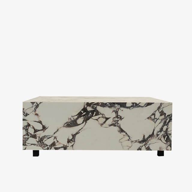 Ylellinen moderni marmorinen neliönmuotoinen matala sohvapöytä 