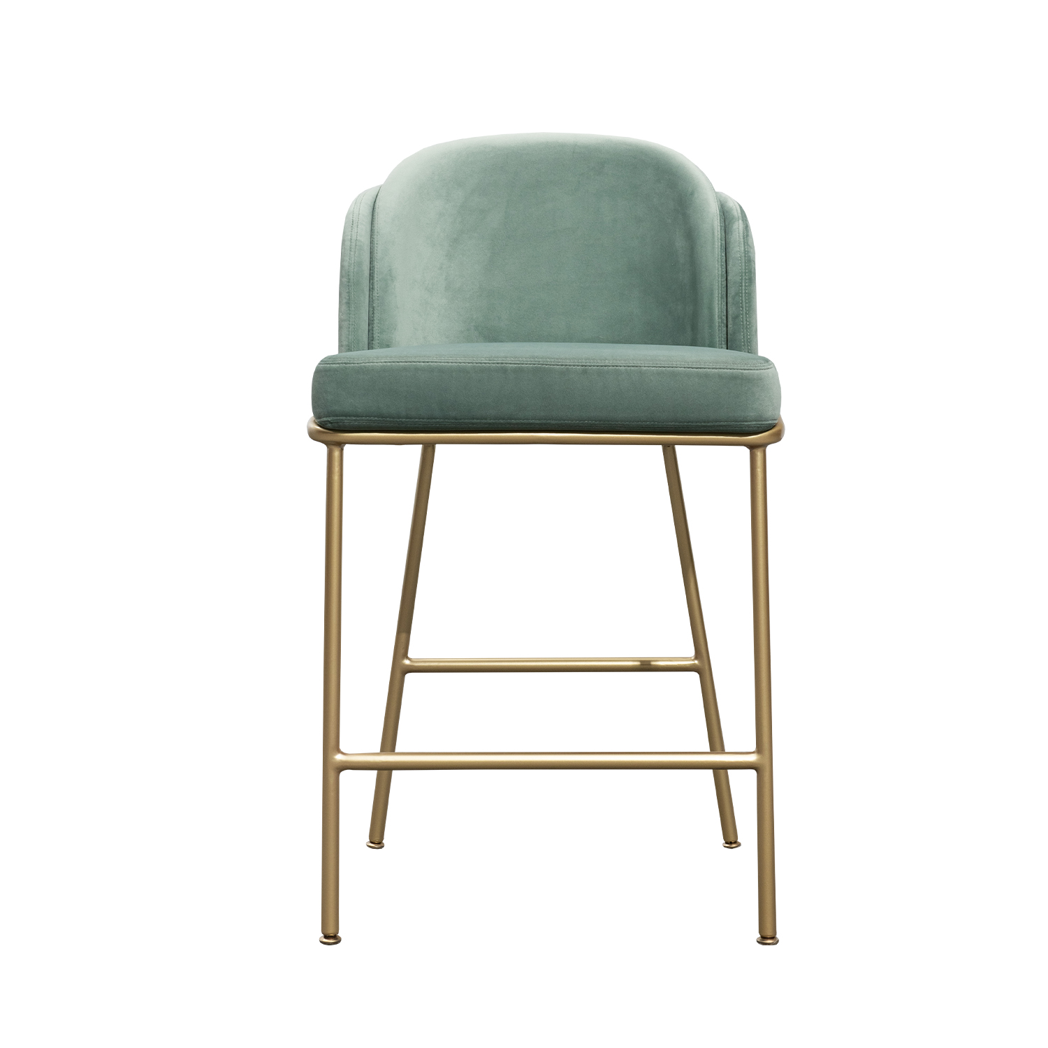 Minimalistinen Velvet Leather Metal Barstools Keittiön ruokapöydän tuoli