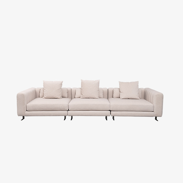 Moderni minimalistinen L-muotoinen poikkipintainen kulmasohva olohuoneeseen