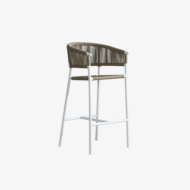 White Weave Metal Barstools Outdoor Chair Keittiökalusteet