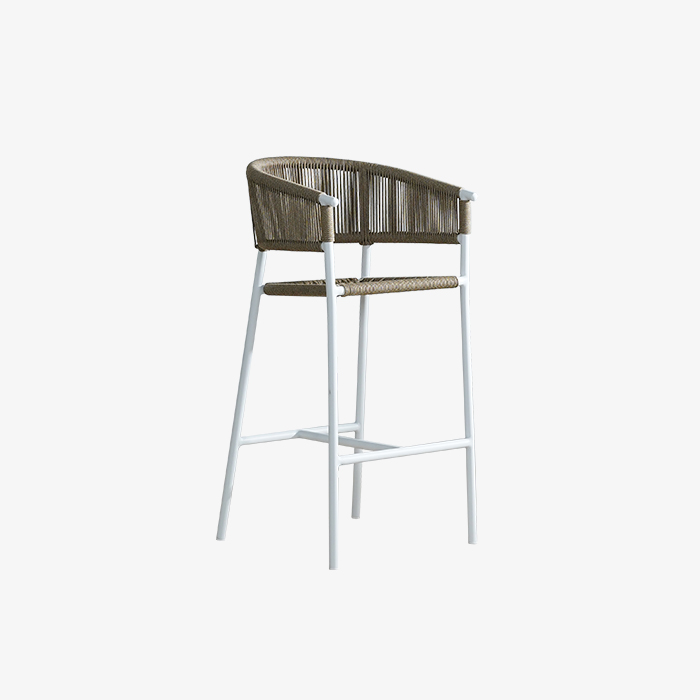 White Weave Metal Barstools Outdoor Chair Keittiökalusteet