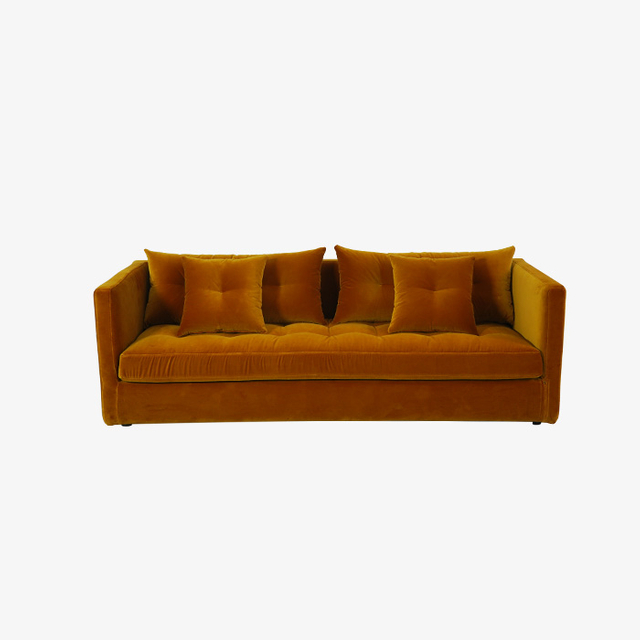 Moderni Orange Velvet Loveseat sohva 3 istuttava olohuoneen kalusteet