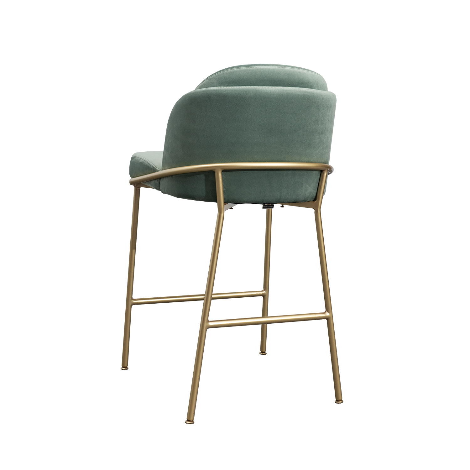 Minimalistinen Velvet Leather Metal Barstools Keittiön ruokapöydän tuoli