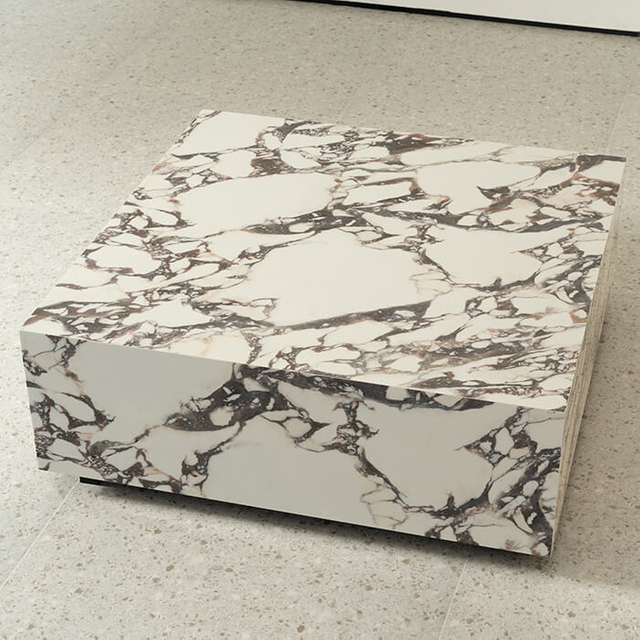 Ylellinen moderni marmorinen neliönmuotoinen matala sohvapöytä 