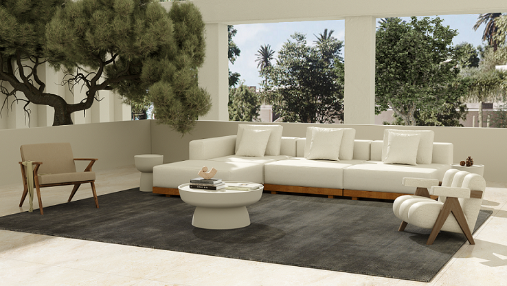 L-muotoinen ulkosohva