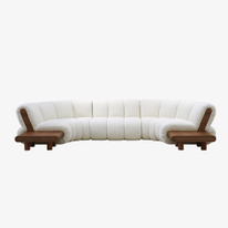 Minimalistinen kaareva modulaarinen poikkipintainen sohva kuuden istuttava verhoiltu pitkä sohva olohuoneeseen