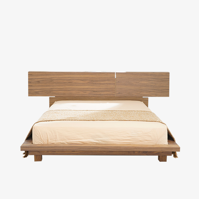 Moderni Walnut Platform -queen-size-vuode