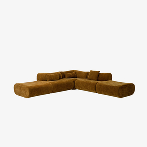 Moderni Velvet Modulaarinen poikkipintainen sohva Pehmustettu L-muotoinen sohva