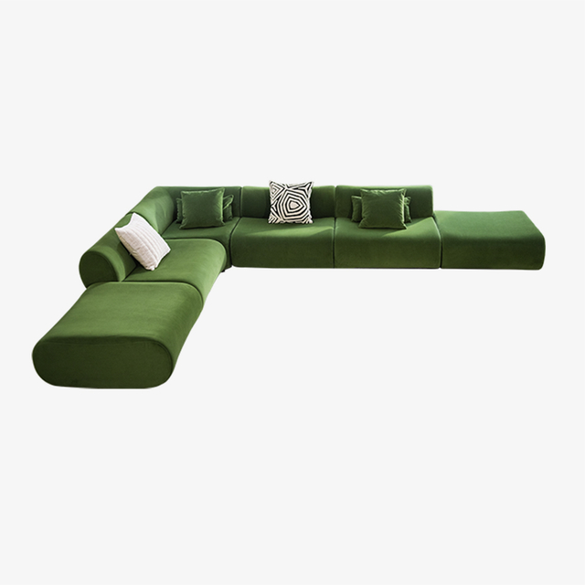 Bamboo Design Moderni olohuoneen modulaarinen sohvasarja ottomaanien kanssa 