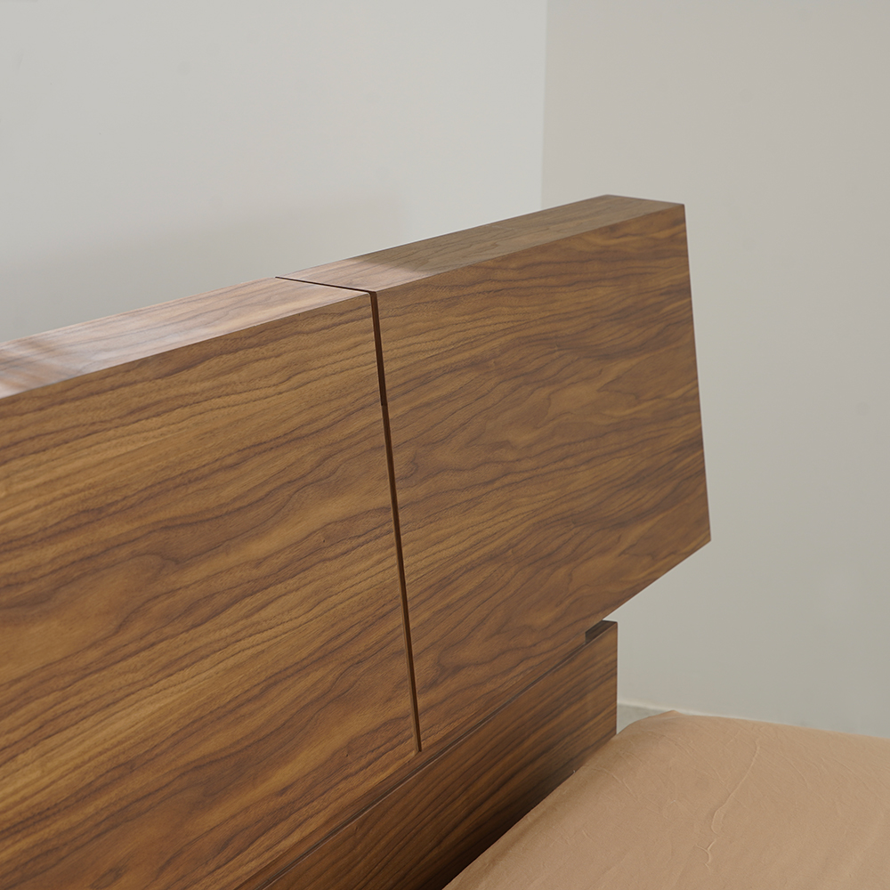 Moderni Walnut Platform -queen-size-vuode