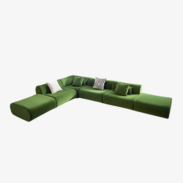 Bamboo Design Moderni olohuoneen modulaarinen sohvasarja ottomaanien kanssa 